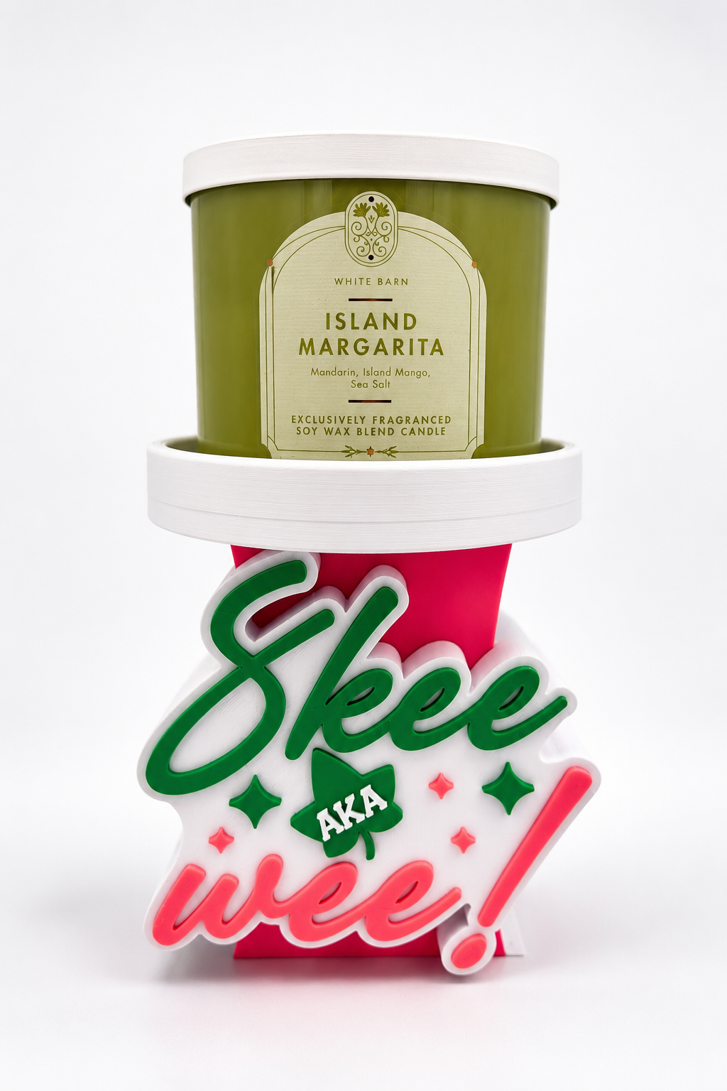 AKA Skee Wee! 3-Wick Candle Holder | 3D Printed Alpha Kappa Alpha Candle Display