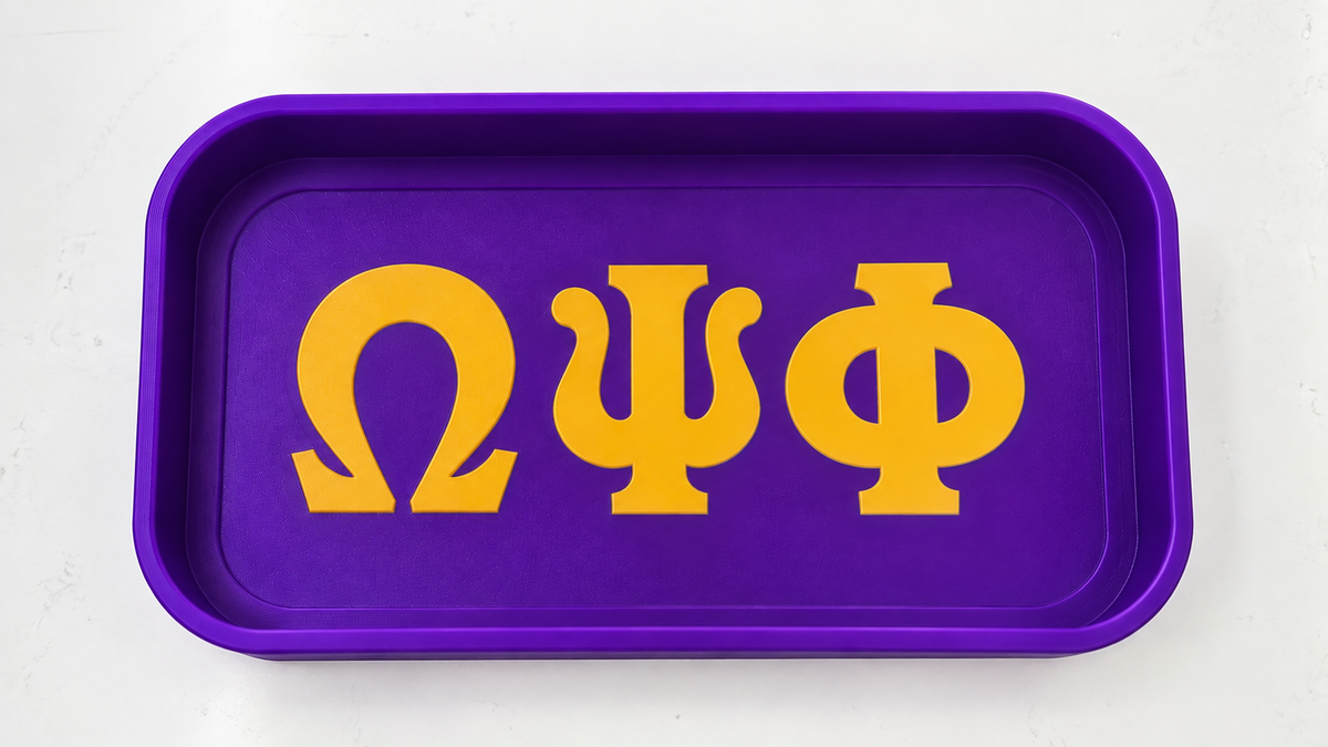 Omega Psi Phi Inspired Purple & Gold Tray