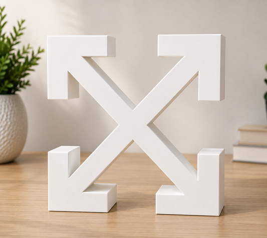 Modern Cross Arrow Desk Decor | 3D Printed Geometric Sculpture