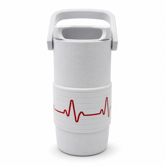 12 oz Slim Nurse Can Holder with Lid | Heartbeat Nurse Drink Holder