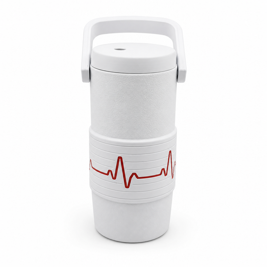 12 oz Slim Nurse Can Holder with Lid | Heartbeat Nurse Drink Holder
