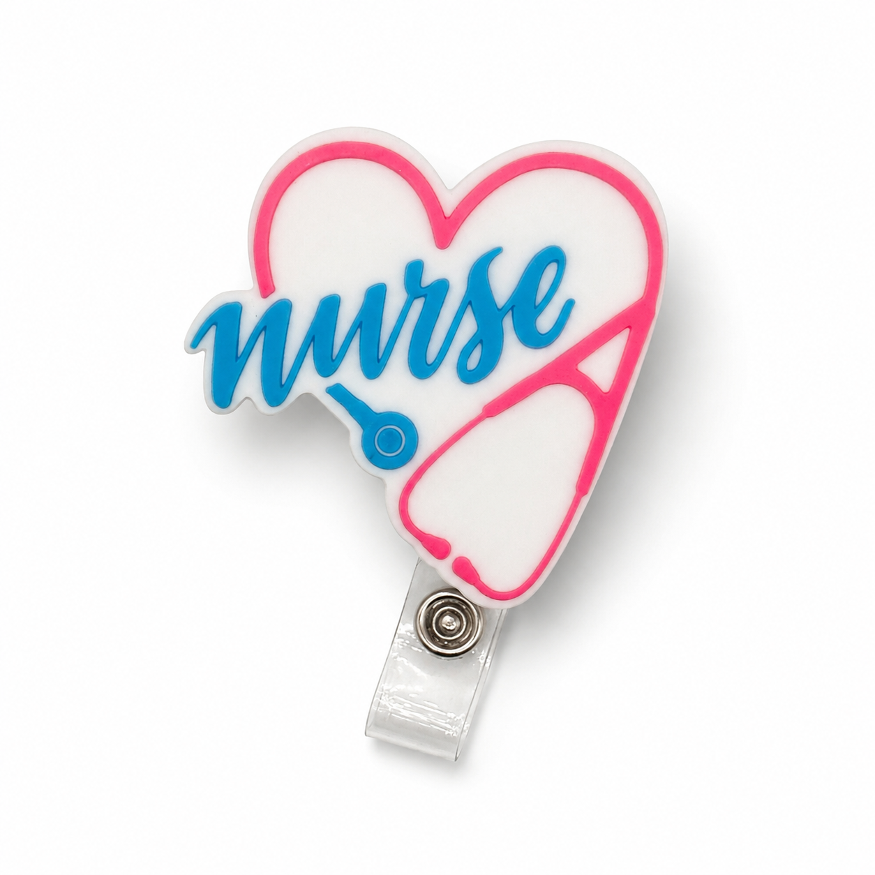 Nurse Badge Reel | Heart Stethoscope Badge Holder | Cute Nurse Gift | RN Badge Reel | Medical ID Holder | Healthcare Worker Gift