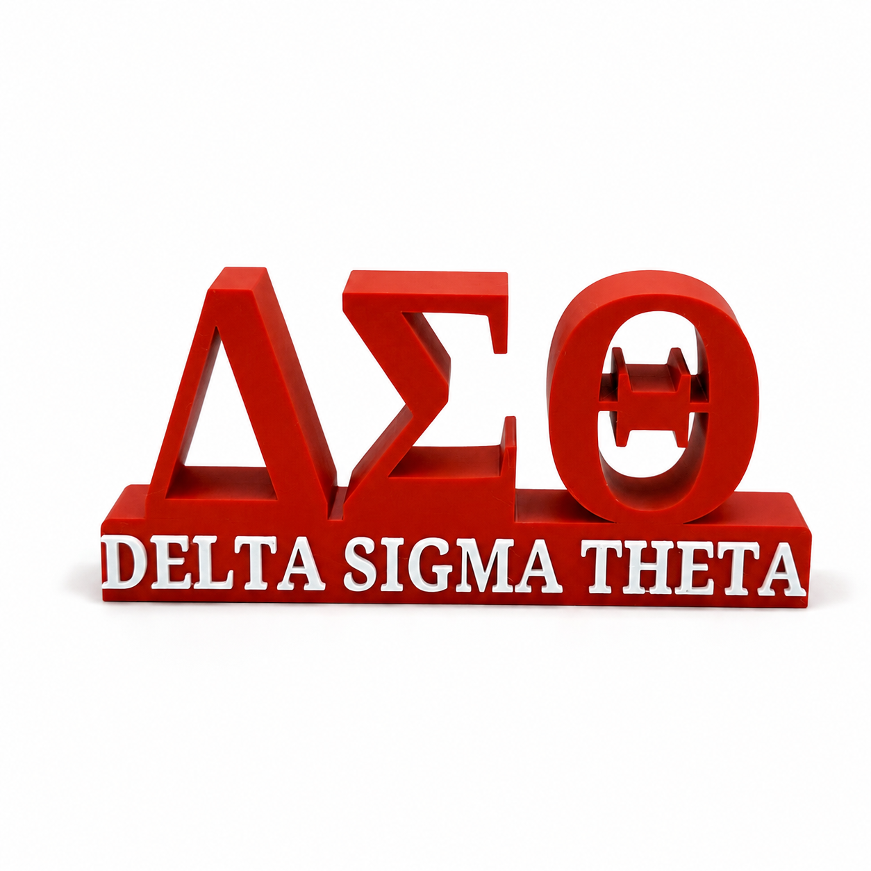 Delta Sigma Theta Desk Stand | Red & White Sorority Desk Decor | DST Office Decor | 3D Printed Desktop Display Gift