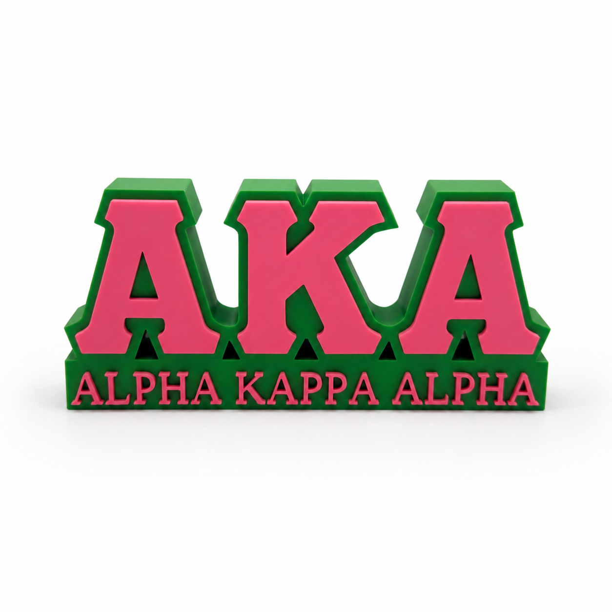 Alpha Kappa Alpha Desk Stand | AKA Sorority Desk Decor | Pink and Green Office Shelf Decor | Soror Gift | 6 in x 3 in
