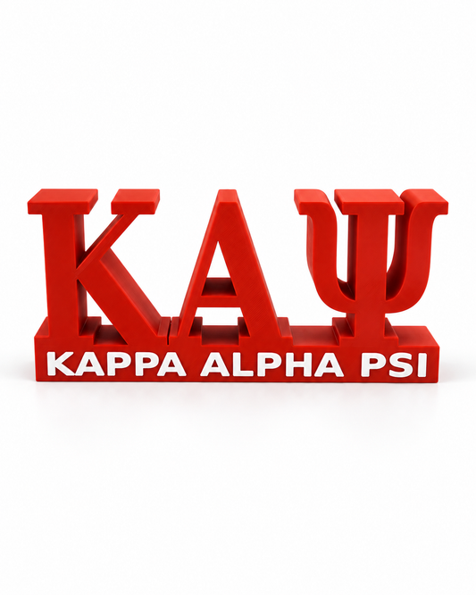 Kappa Alpha Psi 3D Printed Desk Sign – Greek Letter Fraternity Decor