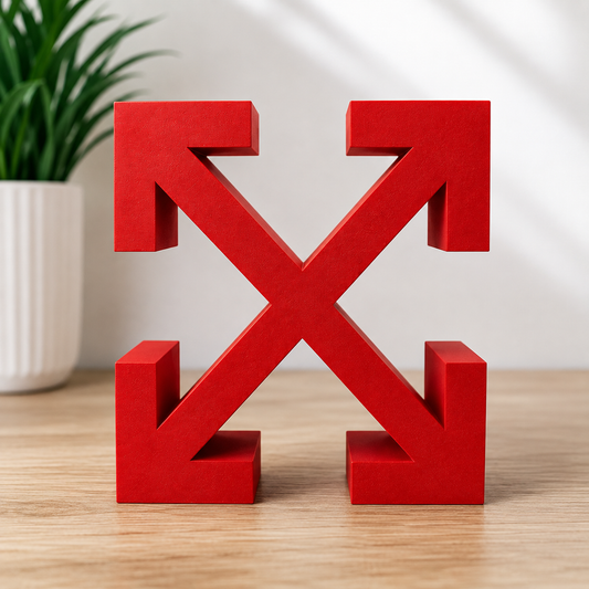 Modern Cross Arrow Desk Decor | 3D Printed Geometric Sculpture