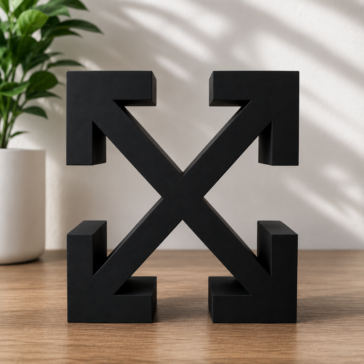 Modern Cross Arrow Desk Decor | 3D Printed Geometric Sculpture