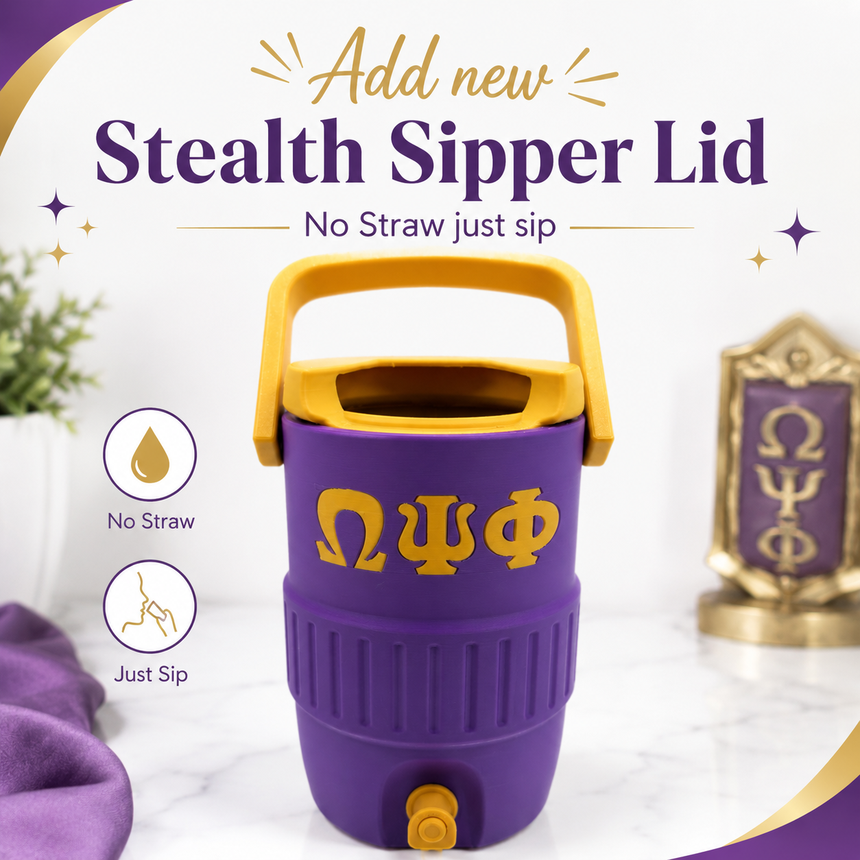 Omega Psi Phi Mini Cooler Can Holder 12oz
