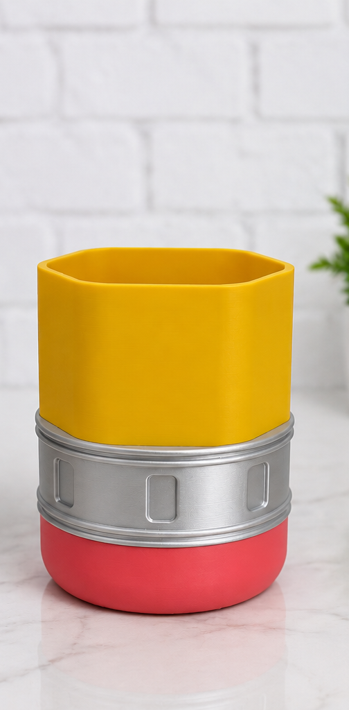 Pencil-Shaped Pen Holder | Colorful 3D Printed Desk Organizer (Teacher Gift)